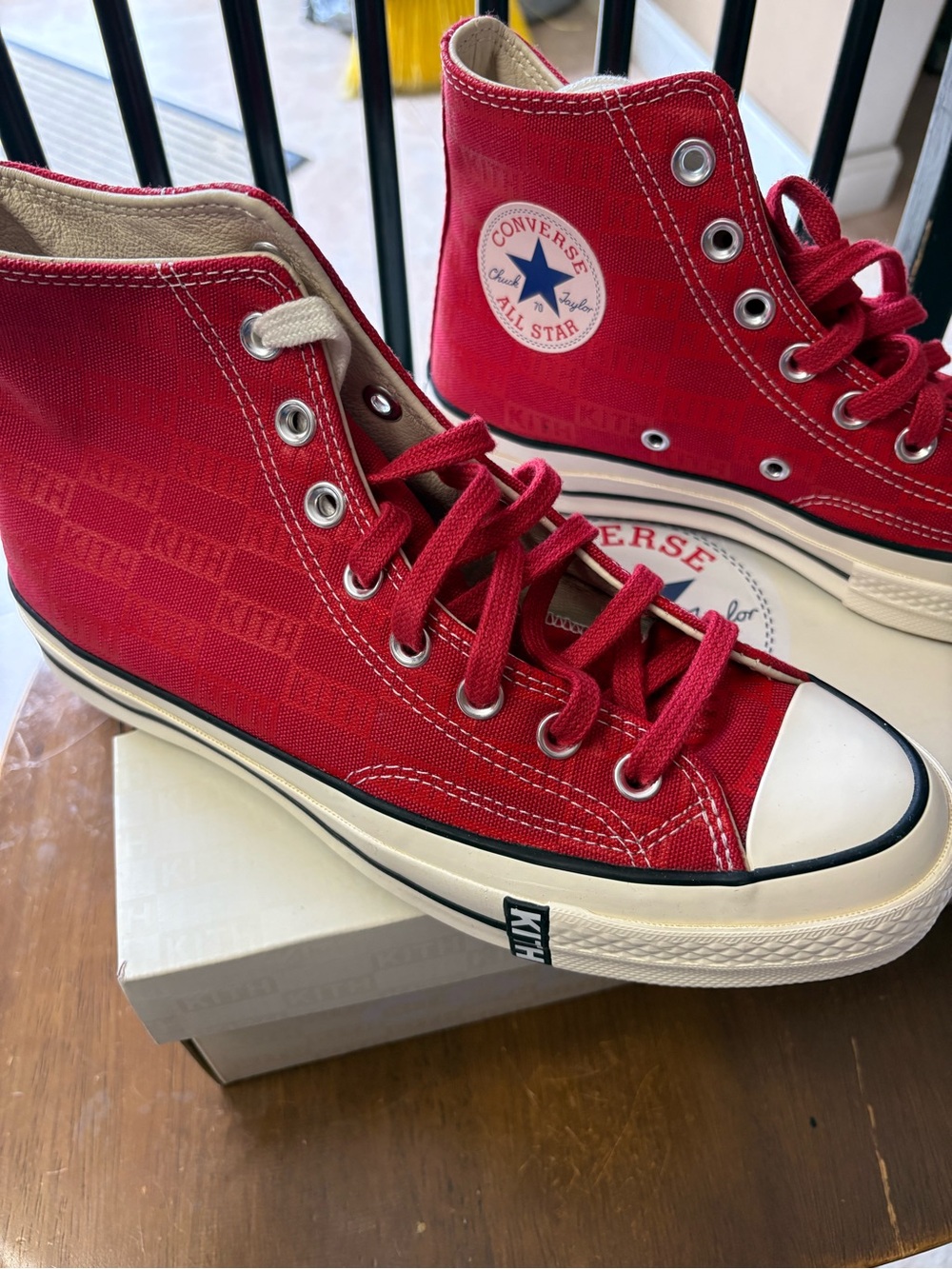 Converse Adult/Teen Unisex Red Chuck 70 High Top Sneakers KITH.